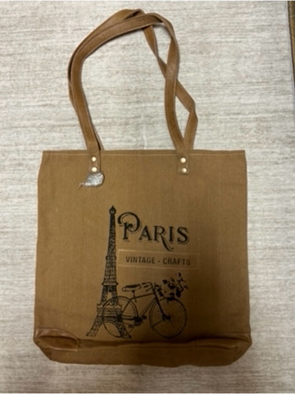 Paris Vintage Crafts Brown Tote Bag